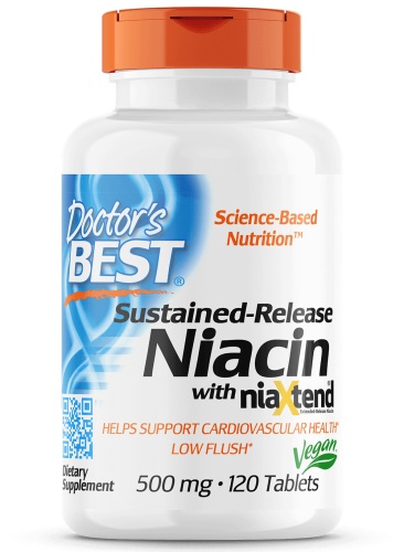 Niacin niaXtend® 500 mg (niacyna o stopniowym uwalnianiu) 120 tab. / Doctor's Best