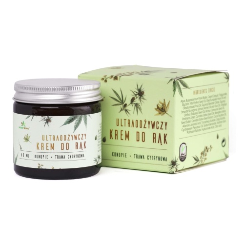 Ultraodżywczy krem konopny do rąk z CBD o zapachu trawy cytrynowej 50ml / HempKing