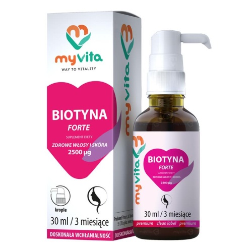 Biotyna Forte 2500mcg krople - 30ml / MyVita