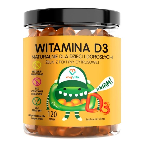 Witamina D3 1000 IU - naturalne żelki dla dzieci i dorosłych - 120 szt. / MyVita