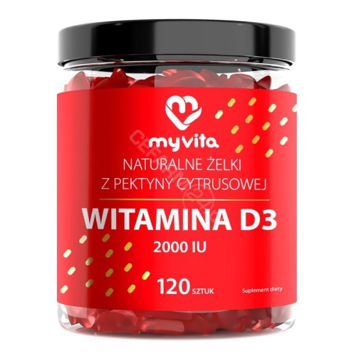 Witamina D3 2000 IU - naturalne żelki z pektyny cytrusowej - 120 szt. / MyVita