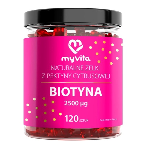 Biotyna 2500mcg - naturalne żelki z pektyny cytrusowej - 120 szt. / MyVita