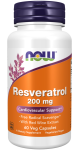 Natural Resveratrol 200 mg. (resweratrol + ekstrakt z czerwonego wina) 60 kaps. / Now Foods
