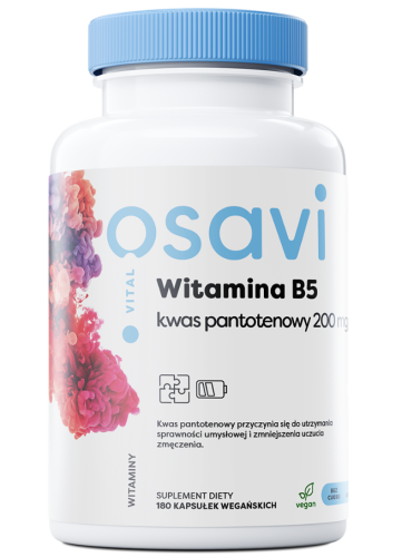 Witamina B5 - 200 mg (kwas pantotenowy) 90 vegan caps / Osavi