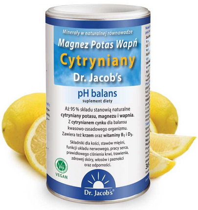  Magnez Potas Wapń Cytryniany (pH Balans proszek zasadowy) 300g / Dr. Jacobs 