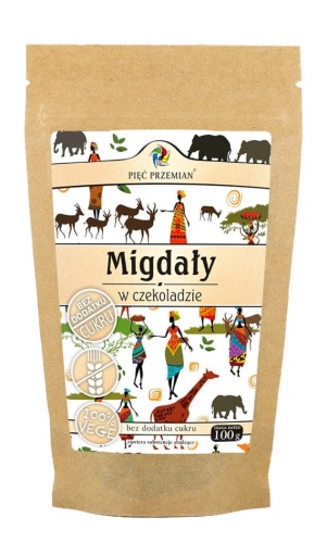 Migdały w czekoladzie bez cukru 100g / Pięć Przemian