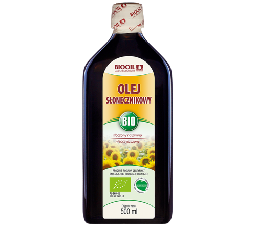 Olej słonecznikowy tłoczony na zimno BIO 500ml / Labolatorium Biooil