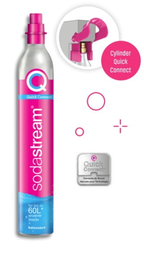 Cylinder różowy z gazem CO2 Quick Connect do saturatorów SodaStream 