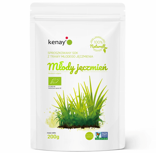 Młody Jęczmień BIO (sproszkowany sok z trawy młodego jęczmienia) 200g / KenayAG 