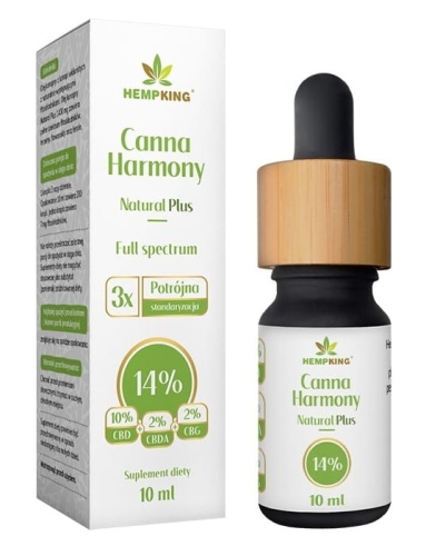 Canna Harmony Olej Konopny CBD 14% (CBD 10% + CBDA 2% + CBG 2%) Full Spectrum 1400mg – 10ml / HempKing 