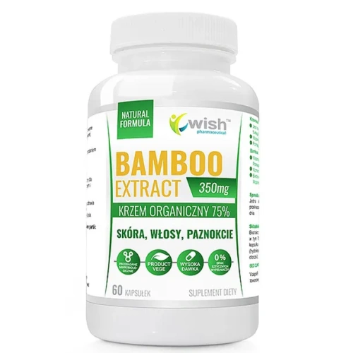 Bamboo Extract 350mg - 75% krzemu organicznego z pędów bambusa - 60 kaps. / Wish Pharmaceutical 