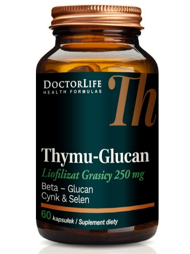 Thymu-Glucan Liofilizat Grasicy 250mg + Beta-Glucan + Cynk + Selen - 60 kaps. / Doctor Life