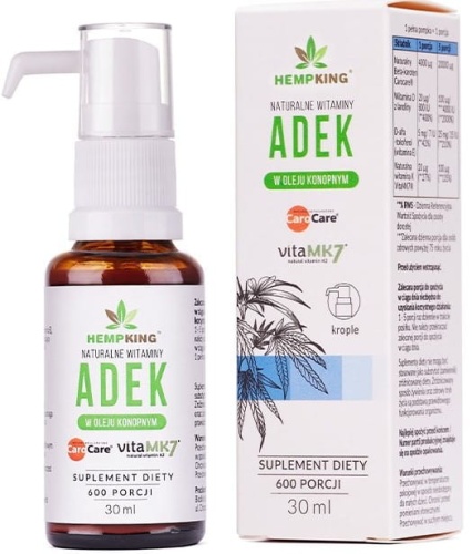 Witaminy ADEK w BIO oleju konopnym - 30 ml / HempKing