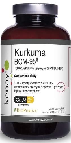 Kurkuma BCM-95 (CURCUGREEN®) z piperyną (BIOPERINE®) 300 kaps / KenayAG