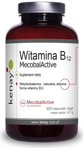 Witamina B-12 MecobalActive® (aktywna forma witaminy B12) 300 kaps / KenayAG 