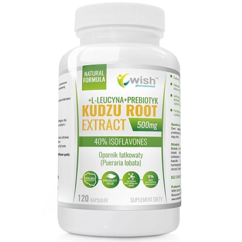 Kudzu Root Extract 500mg (naturalny antydepresant + terapia uzależnień) - 120 kaps. / Wish Pharmaceutical 
