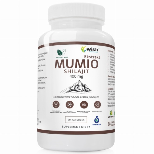 Mumio Himalajskie Ekstrakt 400mg (Shilajit) - 90 kaps. / Wish Pharmaceutical 