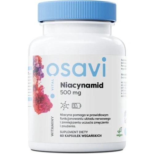 Niacynamid 500 mg (witamina B3 - bez efektu "flusch") - 60 vegan caps / Osavi