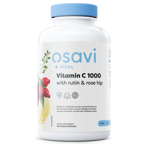 Witamina C 1000 z rutyną i dziką różą - 180 vegan caps / Osavi 