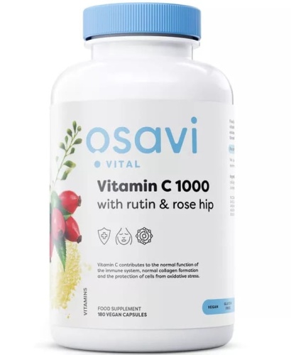 Witamina C 1000 z rutyną i dziką różą - 120 vegan caps / Osavi 