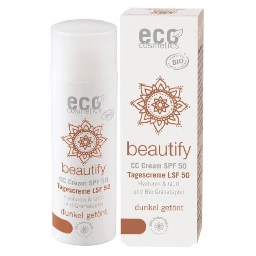 Beautify Krem CC ciemny SPF50 z OPC, Q10, kwasem hialuronowym i granatem 50ml / Eco Cosmetic 