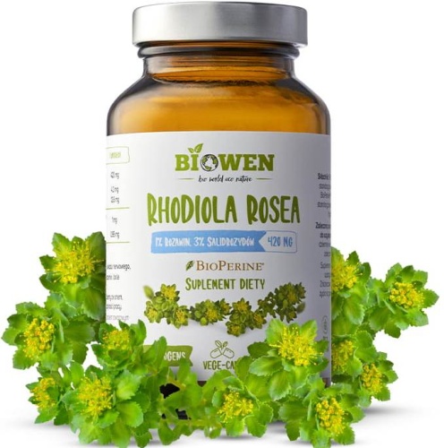 Adaptogen - Rhodiola Rosea (Różeniec górski) 420mg - 60 kaps - Biowen / HempKing 