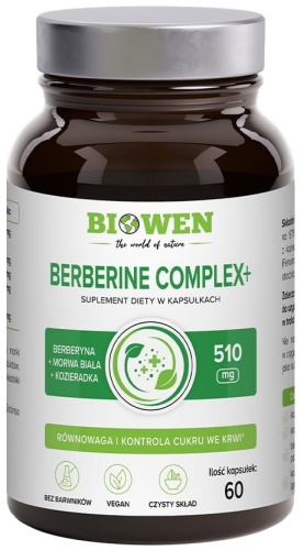 Berberyna Complex+ 510mg - równowaga i kontrola cukru - 90 kaps - Biowen / HempKing