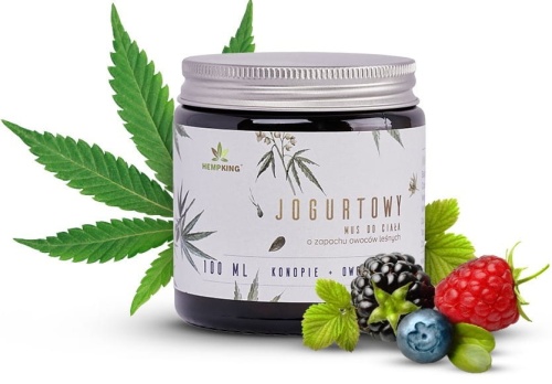 Jogurtowy mus konopny z CBD do ciała o zapachu owoców leśnych 100ml / HempKing