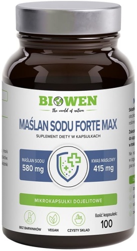 Maślan Sodu Forte 580 mg + 415 mg kwasu masłowego - 100 kaps. Biowen / HempKing