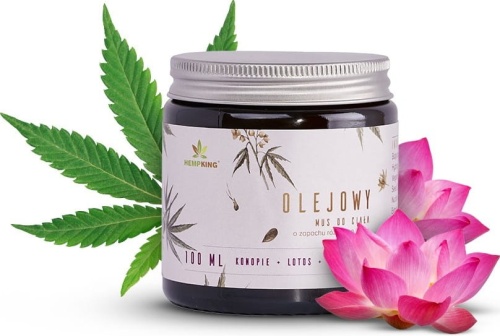 Olejowy mus konopny z CBD do ciała o zapachu różowego lotosu 100ml / HempKing 