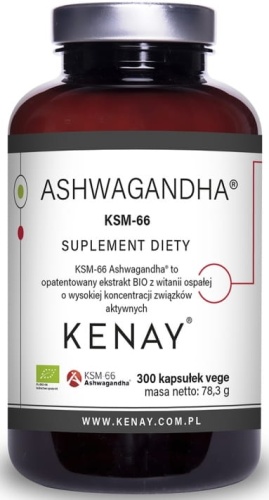 Ashwagandha KSM-66 BIO (umysł, energia, sen) 300 kaps / KenayAG