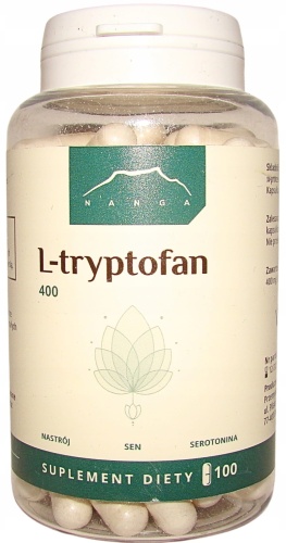 L-tryptofan (aminokwas wspierający syntezę serotoniny i melatoniny) 100 kaps. / Nanga