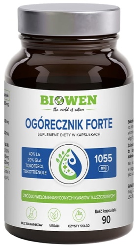 Ogórecznik Forte 1050 mg - 90 kaps. żelowych wege - Biowen/Hempking