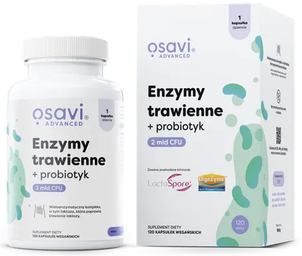 Enzymy Trawienne + Probiotyk (wsparcie układu trawiennego) 120 kaps / Osavi 