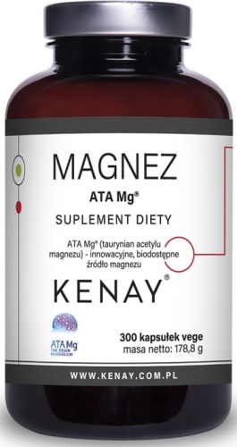 Magnez ATA Mg® - taurynian acetylu magnezu - 300 kaps / Kenay