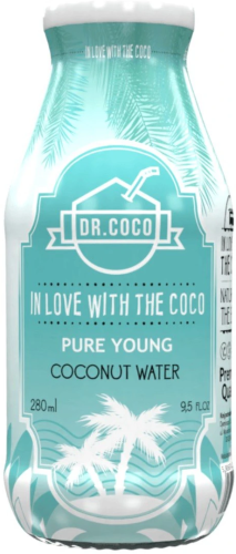 DR. COCO naturalna woda kokosowa - butelka 280 ml.