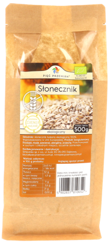 Słonecznik bezglutenowy BIO 500g / Pięć Przemian 