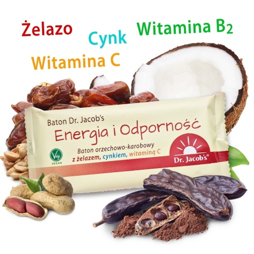 Baton orzechowo - karobowy Energia i Odporność 70g. / Dr. Jacobs 