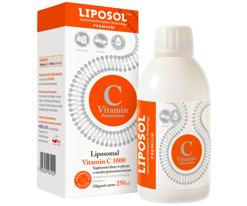 LIPOSOL Liposomalna Witamina C 1000 o smaku pomarańczy 250 ml / Aliness Medicaline 