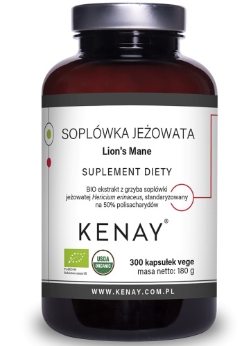 Soplówka Jeżowata BIO (Lion's Mane) 300 kaps. / KenayAG