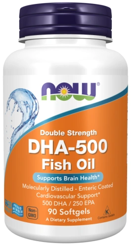 DHA 500mg - EPA 250mg - kwasy omega 3 - 90 kaps. / Now Foods