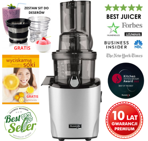 SUPER CENA + GRATISY! Wyciskarka wolnoobrotowa Kuvings REVO830 Hybrid - Kolor Srebrny 