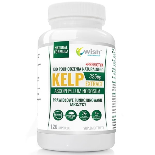 Kelp Jod Naturalny 325mcg + Prebiotyk - 120 kaps. / Wish Pharmaceutical 