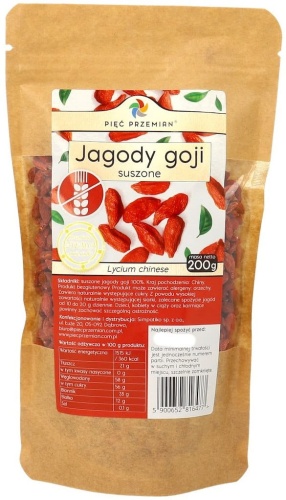 Jagody goji suszone 200 g / Pięć Przemian 
