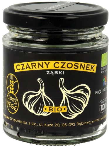 Czarny czosnek BIO ząbki 100 g / Pięć Przemian