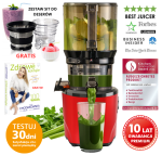 MEGA OFERTA! Wyciskarka wolnoobrotowa Kuvings AUTO 10S z zestawem sit do deserów - Kolor Czerwony