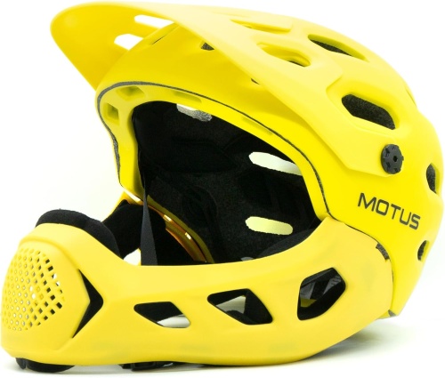 Kask szczękowy typu full face MOTUS rozmiar M/L CB-49 - Żółty