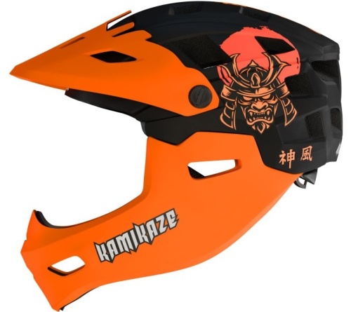 Kask szczękowy Kamikaze RONIN Helmet Orange na hulajnogę (rozmiar L) 