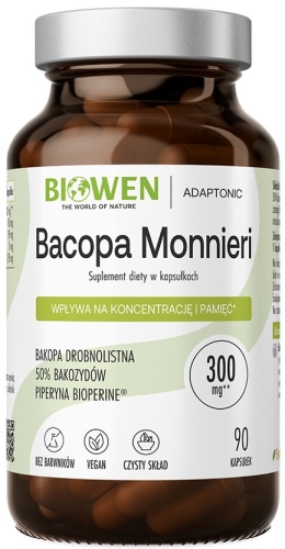 Bacopa Monnieri 300mg (adaptogen neuroprotekcyjny) 120 kaps / Biowen
