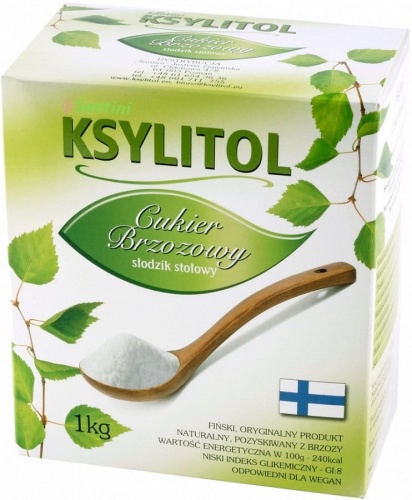 Ksylitol - cukier brzozowy fiński Danisco 1kg kartonik / Santini